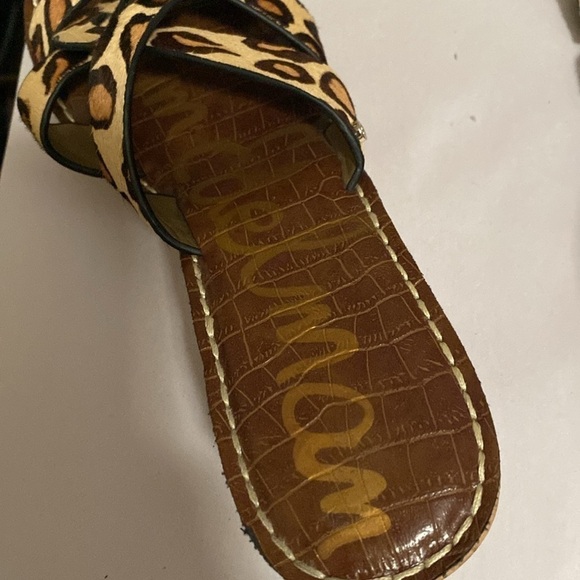 Sam Edelman RAYNERE Dyed horse Hair Wedges sandals Leopard Print cushion Size 10 - Picture 7 of 13